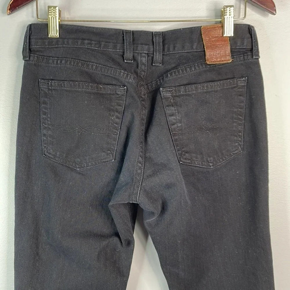 LUCKY BRAND The Rider Jeans Black Denim Mid Rise Straight Leg Frayed Hem 4/27 - Picture 7 of 15